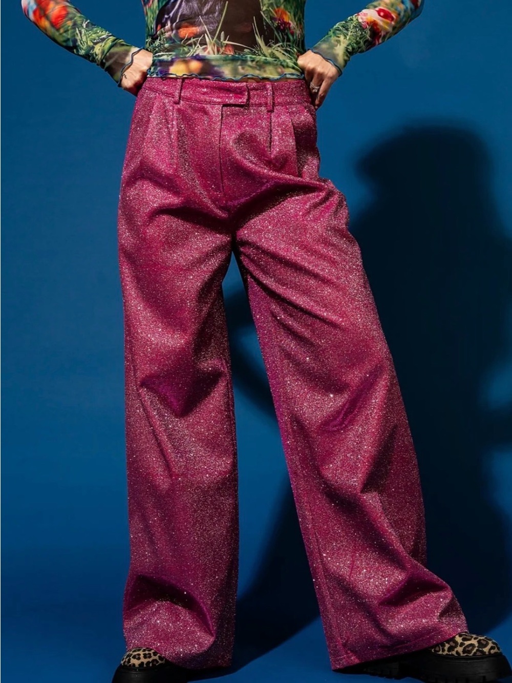 DIL Dressed in LALA To the Disco Sparkle Wide-Leg Trouser